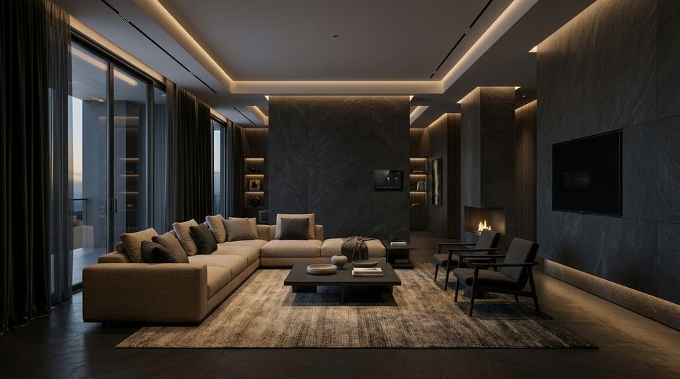 FutureHome Smart Living Interior with Loxone Touch Panel